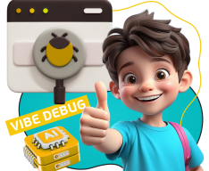 Тестирование & Vibe Debug. Охотники за багами - КИБЕРшкола программирования для детей, компьютерные курсы для школьников, начинающих и подростков - KIBERone г. Барнаул